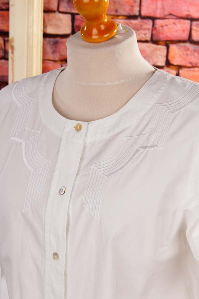 Baumwollbluse weiß bestickt