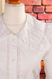 weiße Cottage Bluse Spitzenkragen 80er Boho Dirndl Frau Gothic Rockabilly S 36-38 Schlager Special weiß vintageberlin.de