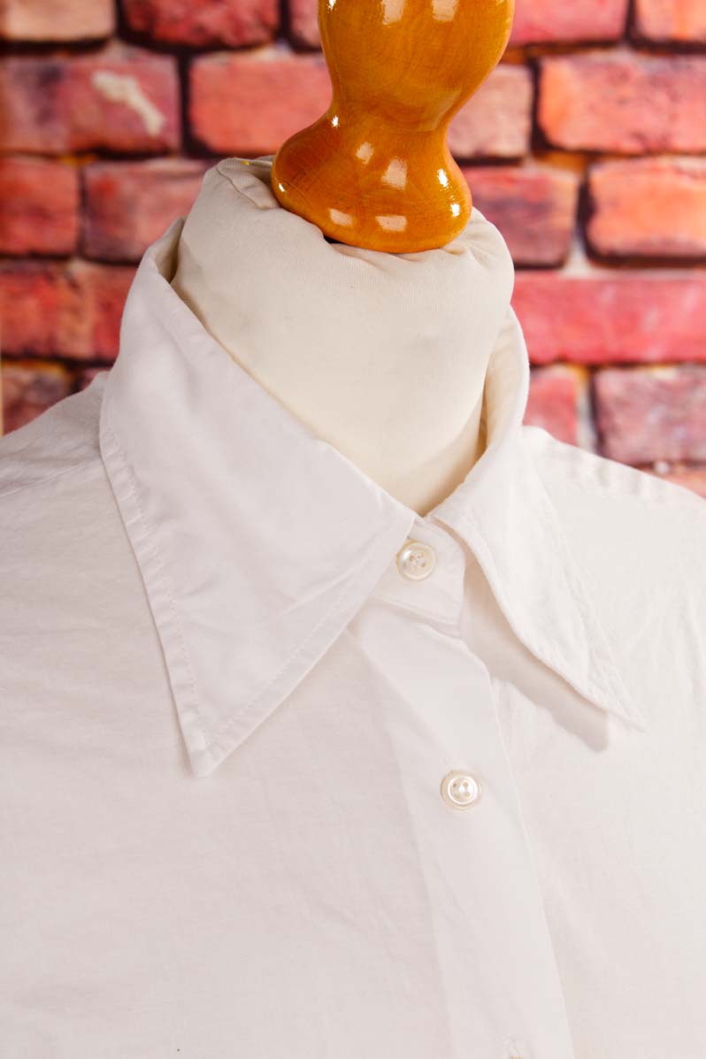 Vintage Bluse weiß Segelmuster
