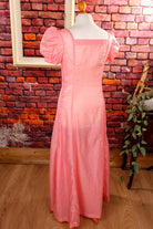 70s Kleid rosa Organza transparent
