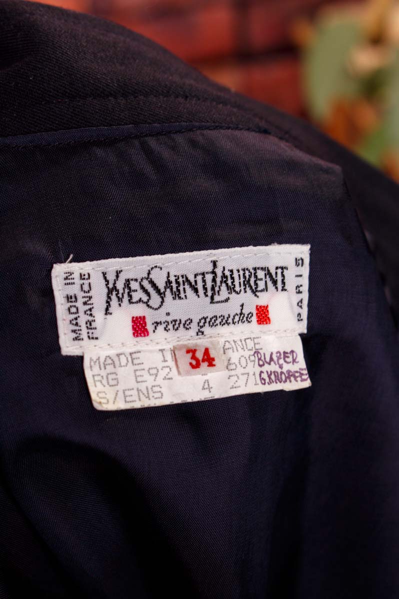 Vintage YSL Rock kurz schwarz Wolle
