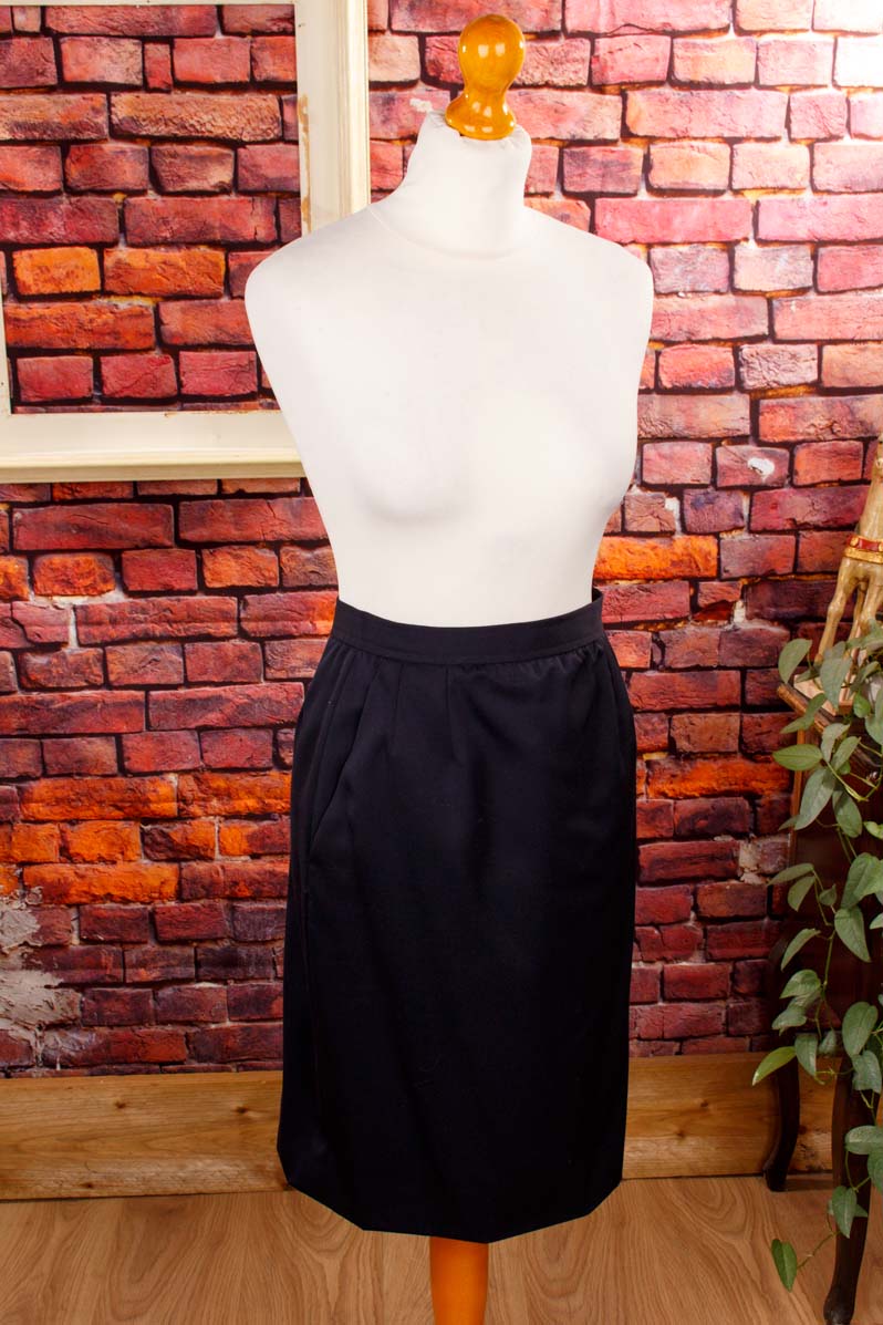 Vintage YSL Rock kurz schwarz Wolle