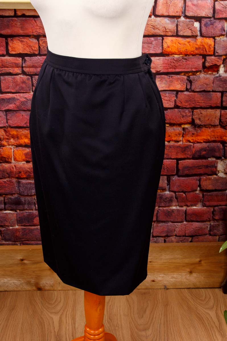 Vintage YSL Rock kurz schwarz Wolle