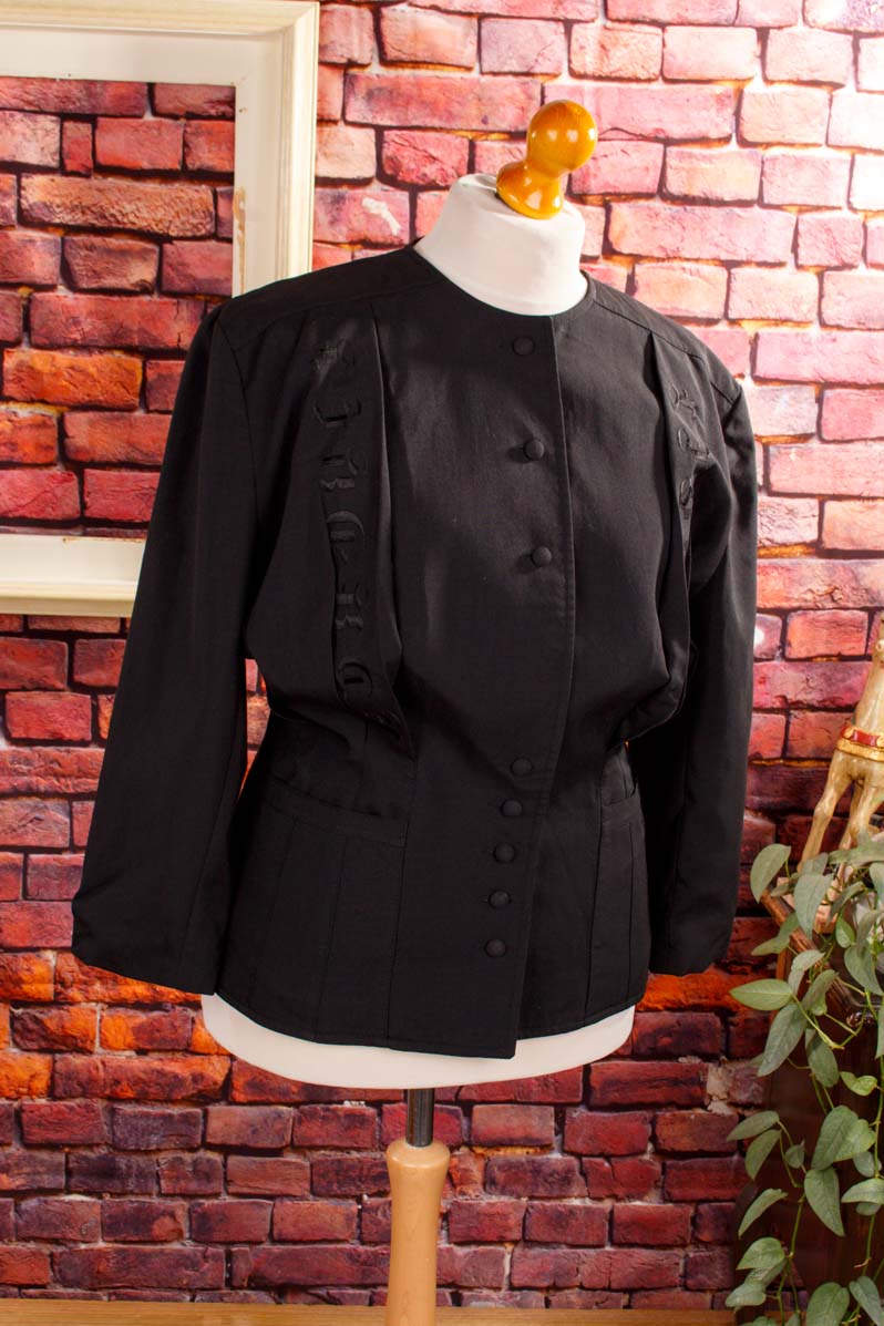 extravaganter Blazer schwarz Wollmix