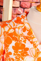 70s Bluse orange Megakragen