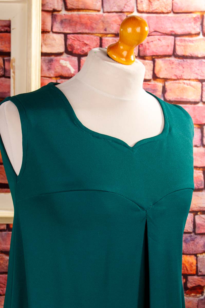 70s Umstandskleid Babydoll grün