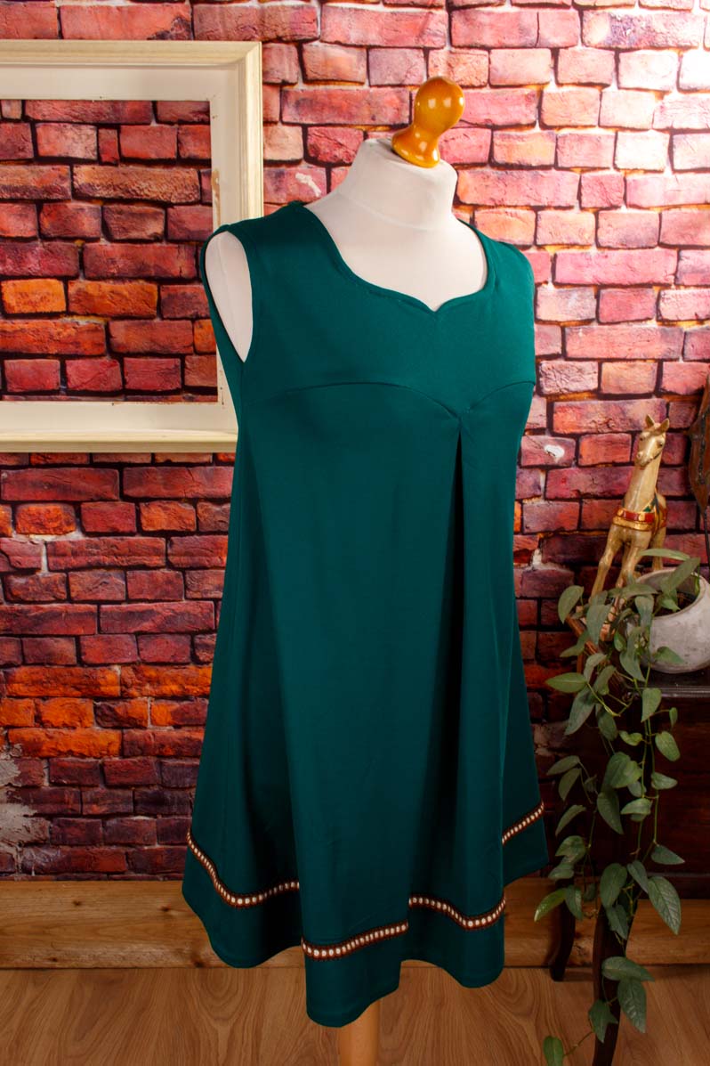 70s Umstandskleid Babydoll grün
