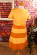 60s Disco Kleid orange Streifen