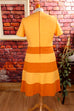 60s Disco Kleid orange Streifen