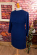 60s Wollkleid blau + Spitze