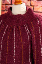 Vintage Strick Pulli lila weiter Kragen