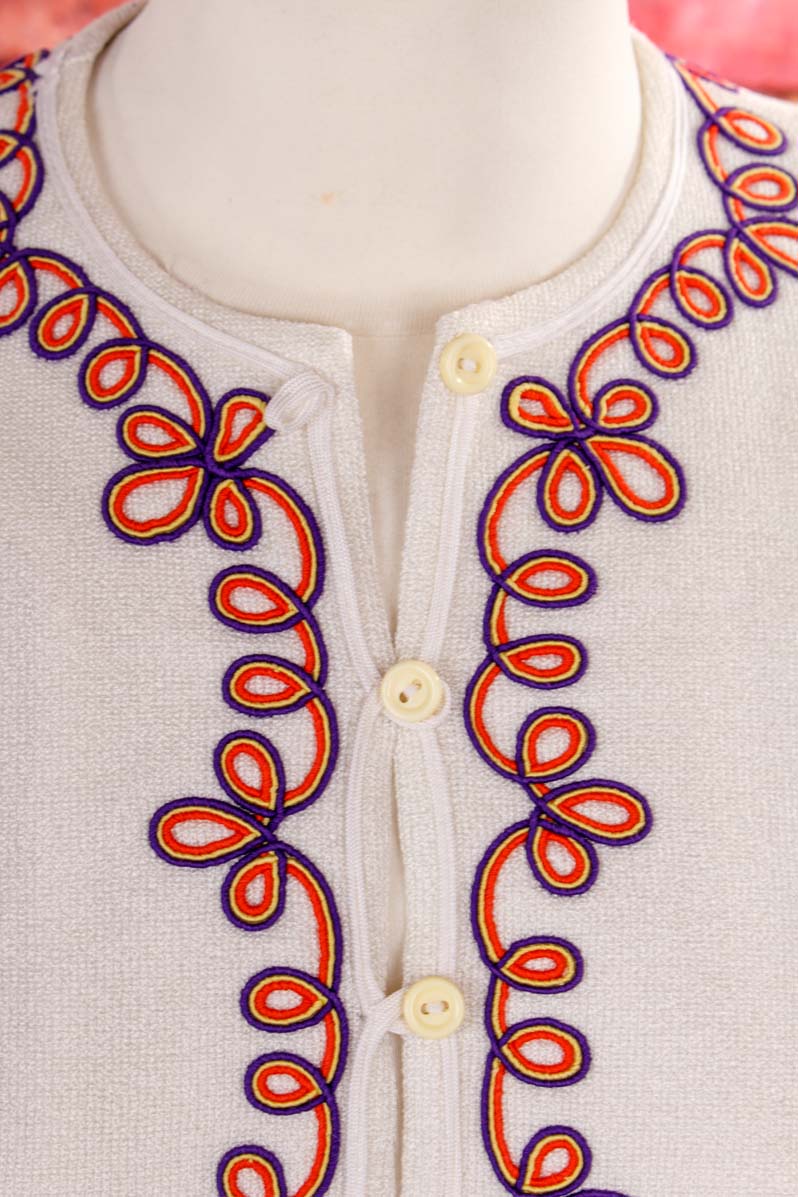 Boho Minikleid weiß bunt