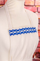 Vintage Schürze weiß blau