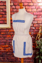 Vintage Schürze weiß blau