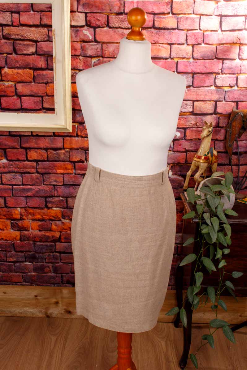 Bleistiftrock beige Leinen