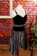festliches Cocktailkleid schwarz silber