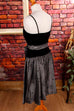 festliches Cocktailkleid schwarz silber