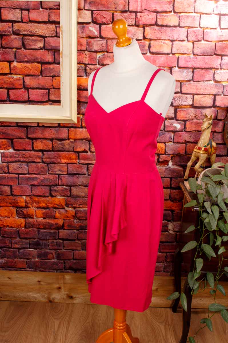 Vintage Sommerkleid pink Leinenmix