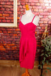 Vintage Sommerkleid pink Leinenmix
