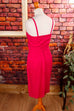 Vintage Sommerkleid pink Leinenmix