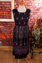Boho Hippiekleid schwarz bestickt