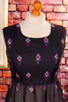 Boho Hippiekleid schwarz bestickt