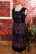 Boho Hippiekleid schwarz bestickt