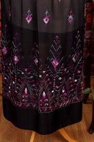 Boho Hippiekleid schwarz bestickt
