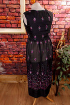 Boho Hippiekleid schwarz bestickt