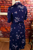 70s Kleid blau Blümchen