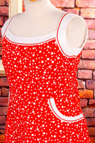 Vintage 70er Kleid Rot Weiß Pünktchen