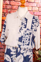 90s Sommerkleid blau Muster