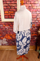 90s Sommerkleid blau Muster
