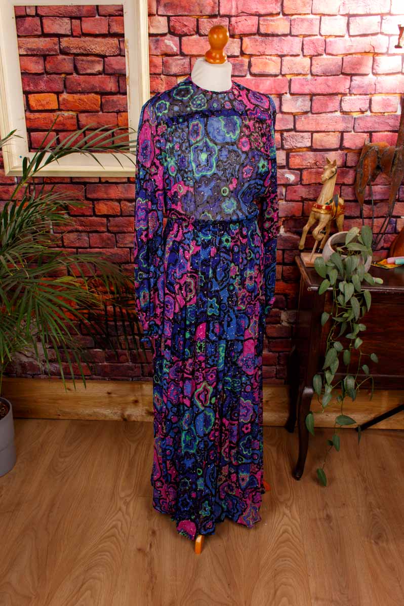 Vintage Abendkleid psychedelisch