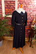 maritimes 80s Kleid schwarz Bubikragen