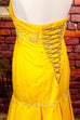extravagantes Abendkleid gelb Perlen