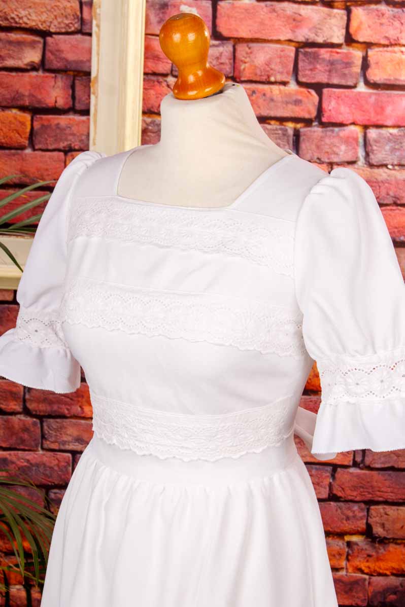 Boho Brautkleid weiß + Spitze