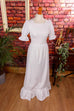 Boho Brautkleid weiß + Spitze