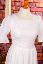 Boho Brautkleid weiß + Spitze