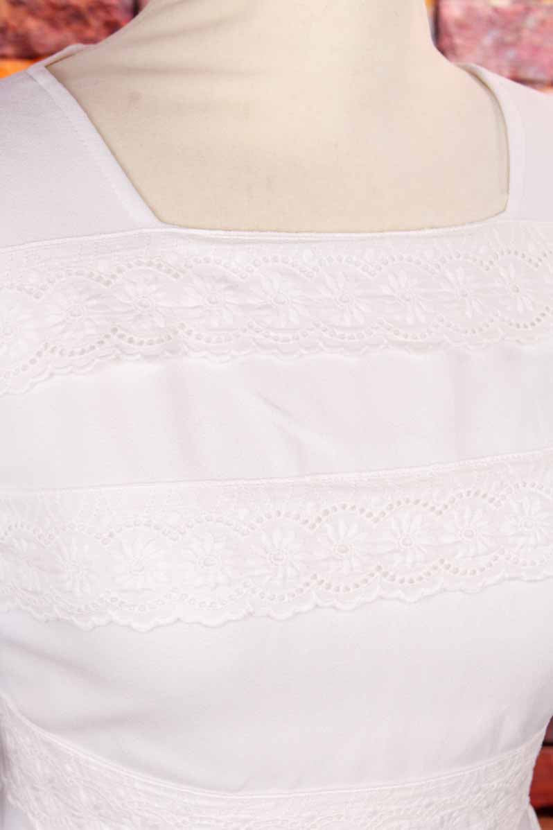 Boho Brautkleid weiß + Spitze