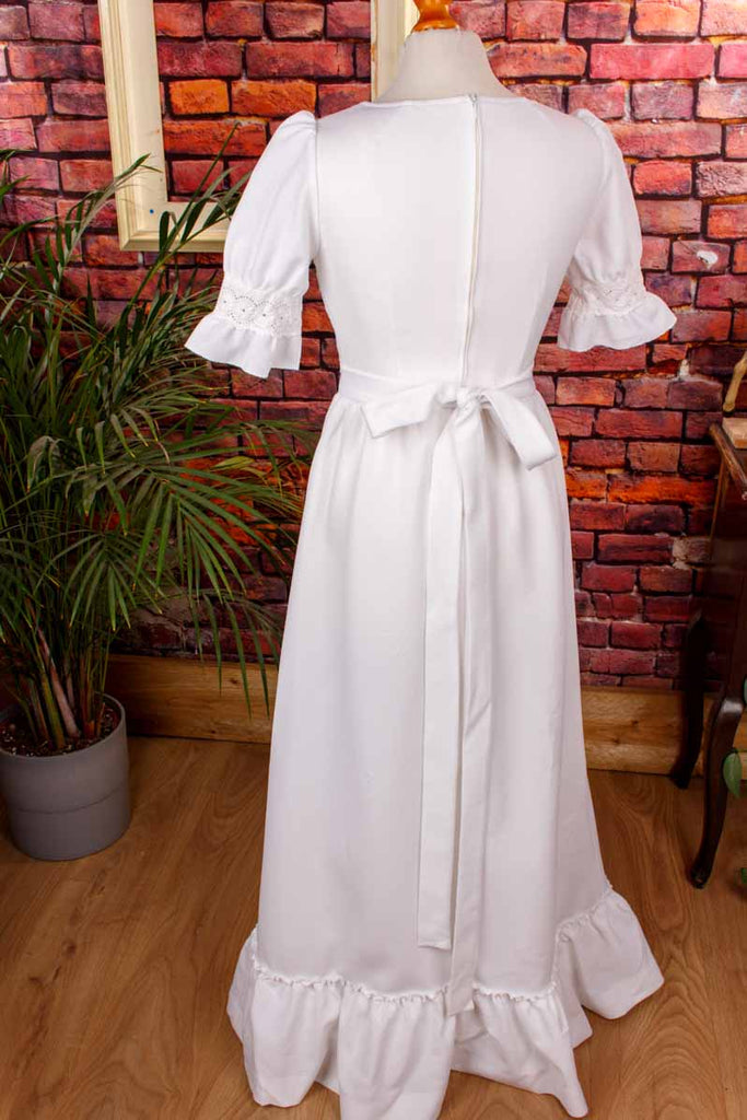 Boho Brautkleid weiß + Spitze