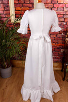 Boho Brautkleid weiß + Spitze