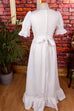 Boho Brautkleid weiß + Spitze