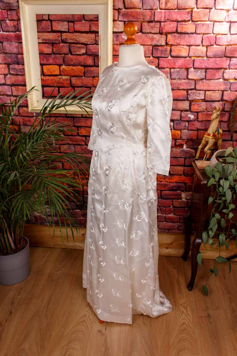 60s Jahre Brautkleid weiß Satin