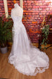 Vintage Brautkleid weiß Tüll Schleppe