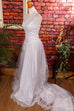Vintage Brautkleid weiß Tüll Schleppe