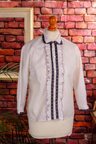 Rüschenbluse weiß + Borte