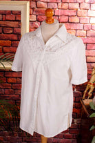 Boho Bluse weiß Baumwolle Spitze