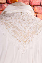 Boho Bluse weiß Baumwolle Spitze