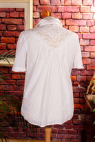 Boho Bluse weiß Baumwolle Spitze